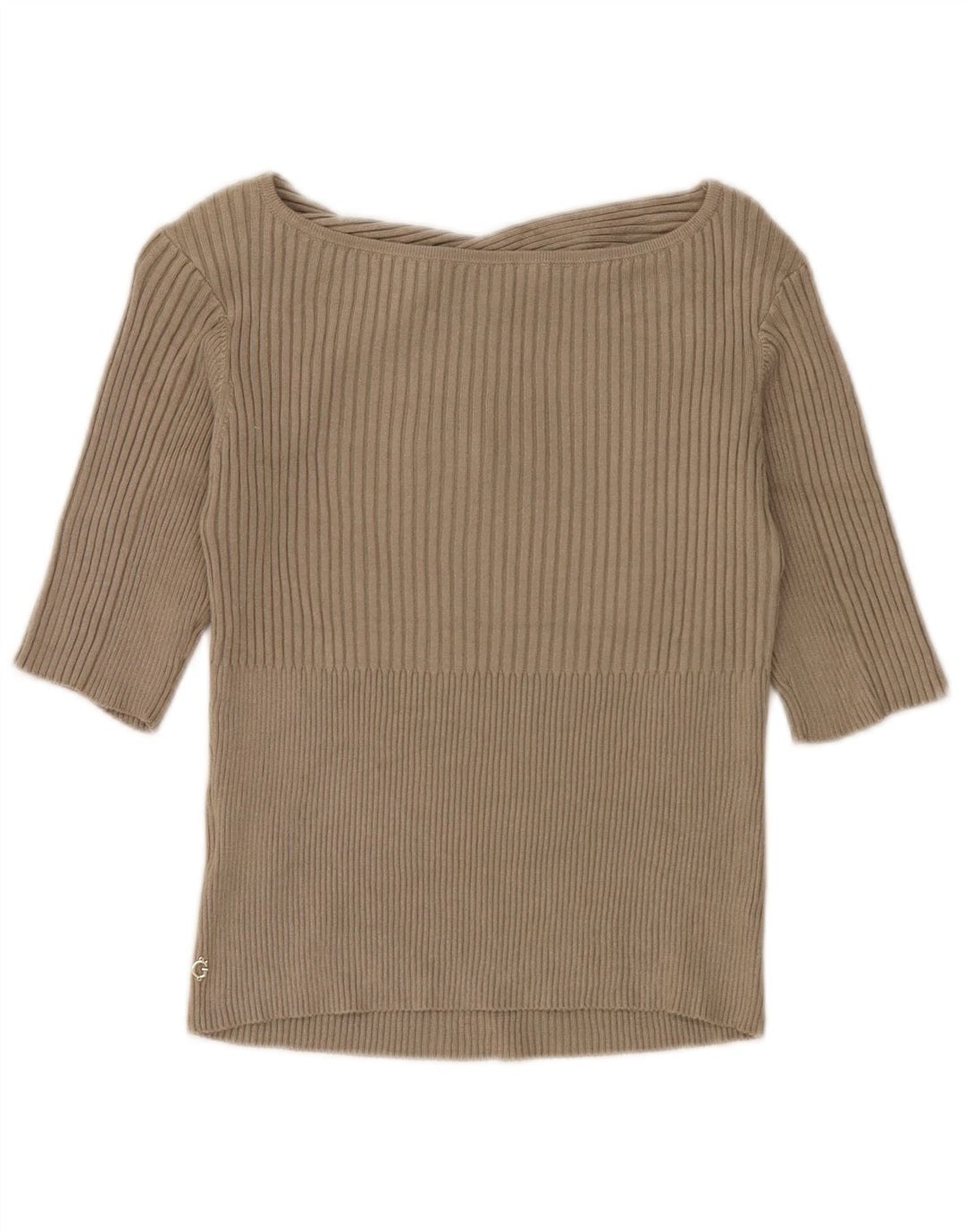 Guess Γυναικεία Crop Μπλούζα Τοπ UK 12 Medium Khaki Viscose