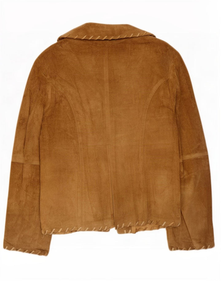Vintage γυναικείο σουέτ σακάκι με 2 κουμπιά UK 14 Large Beige
