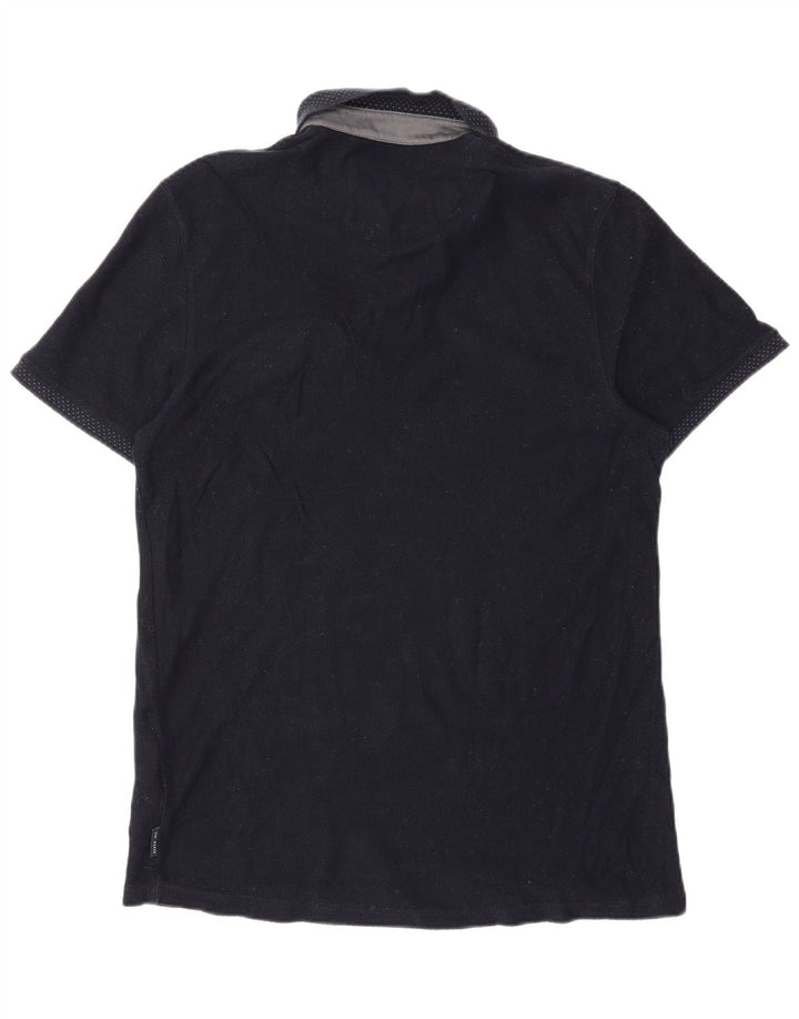 Ted Baker Ανδρικό πουκάμισο Polo Νούμερο 4 Μεγάλο Βαμβακερό Navy Blue