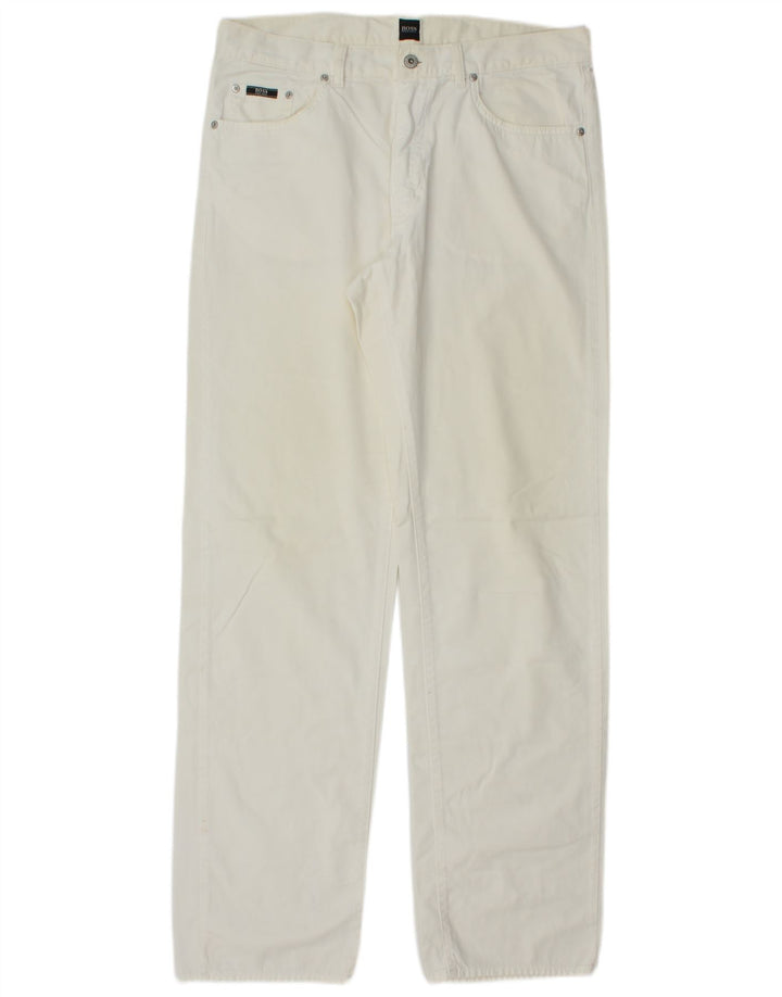 Ανδρικό τζιν ίσιο Hugo Boss W36 L35 Λευκό