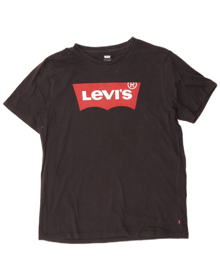 Ανδρικό γραφικό T-Shirt Levi's Top Μεσαίο μαύρο βαμβακερό