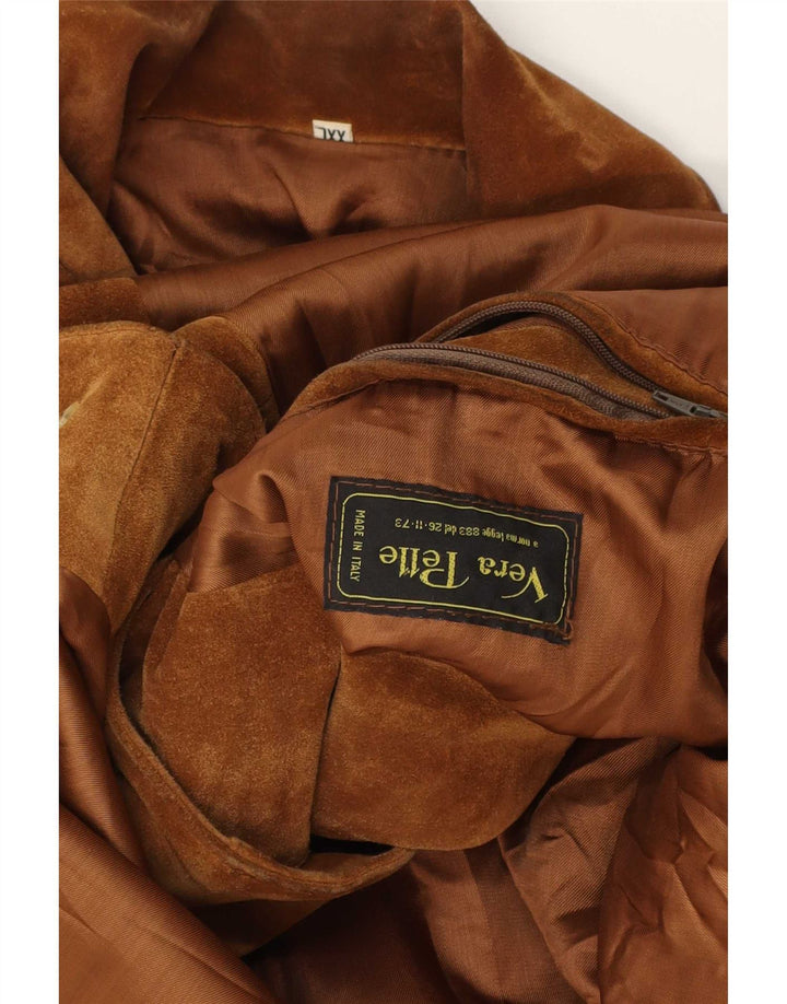 Vintage Ανδρικό Suede Jacket UK 44 2XL Καφέ Δερμάτινο