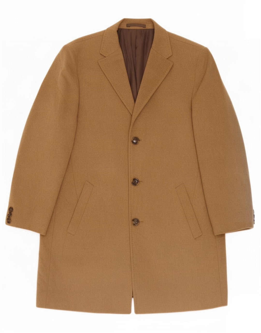 Ανδρικό πανωφόρι Marks & Spencer UK 40 Large Beige Wool