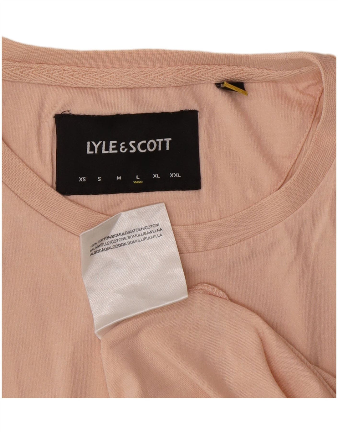 LYLE & SCOTT Mens T-Shirt Top Large Pink Cotton