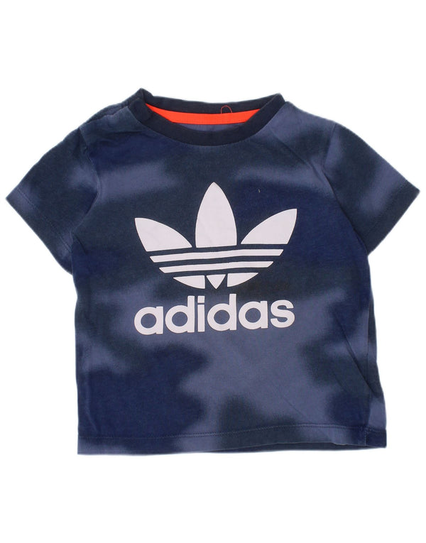Γραφικό μπλουζάκι Adidas Baby Boys Top 12-18 μηνών Navy Blue Tie Dye Cotton