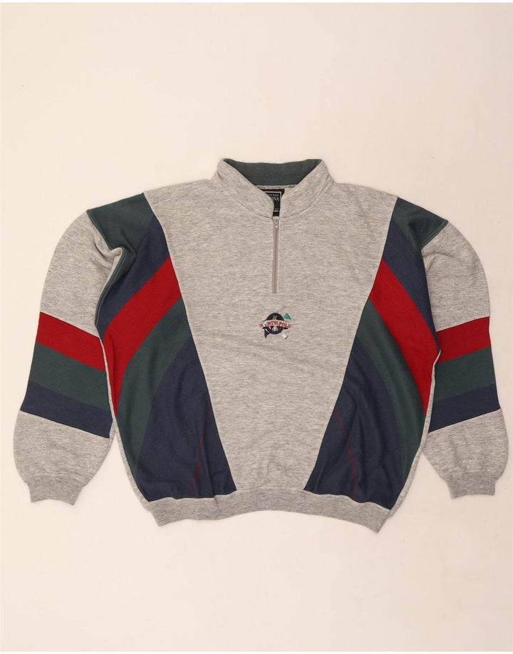 Ανδρικό φούτερ με λαιμόκοψη με φερμουάρ North Pole Jumper XL Grey Colourblock