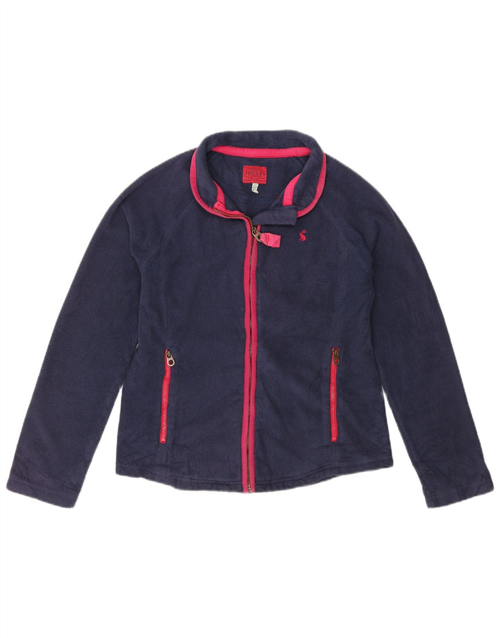 JOULES Womens Fleece Jacket UK 6 XS Navy Blue Polyester