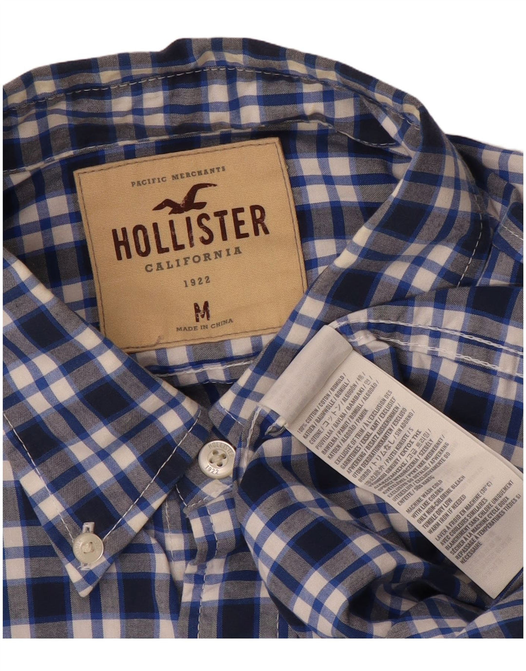 Ανδρικό πουκάμισο Hollister, μεσαίο ναυτικό, βαμβακερό καρό