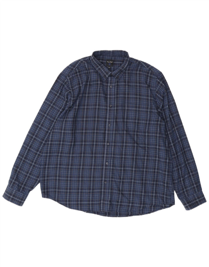 Ανδρικό πουκάμισο James Pringle 2XL Navy Blue Check Polyester