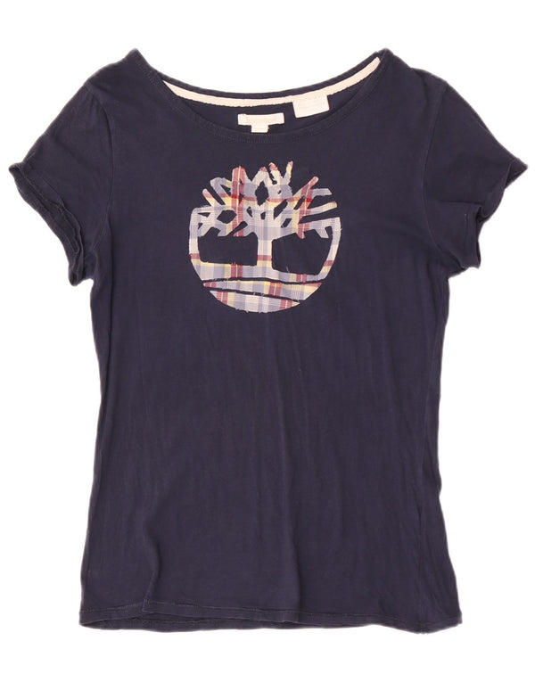 Γυναικείο γραφικό T-Shirt Timberland Top UK 12 Medium Navy Blue
