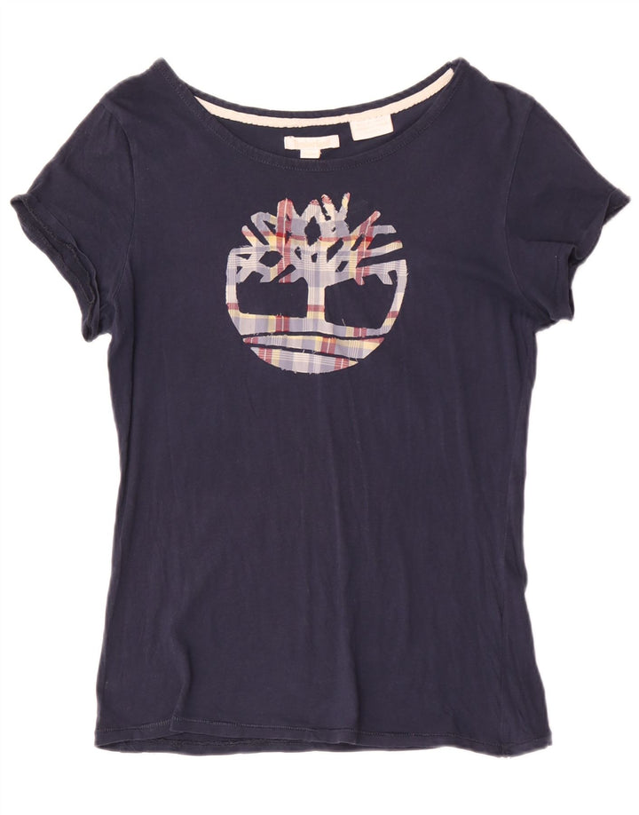 Γυναικείο γραφικό T-Shirt Timberland Top UK 12 Medium Navy Blue