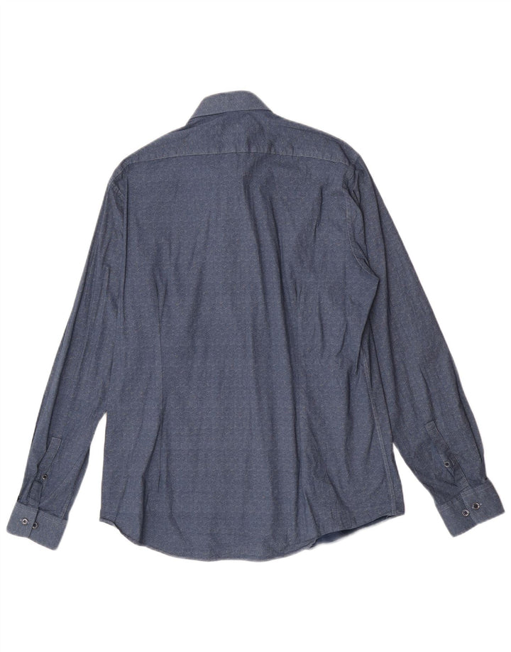 Ανδρικό πουκάμισο Calvin Klein Abstract Pattern Slim Fit Μέγεθος 43 17 XL Navy Blue