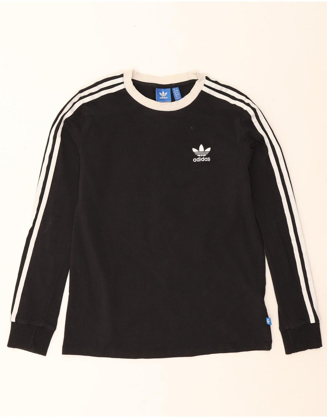Adidas Γυναικείο τοπ μακρυμάνικο UK 12 μεσαίο μαύρο βαμβακερό