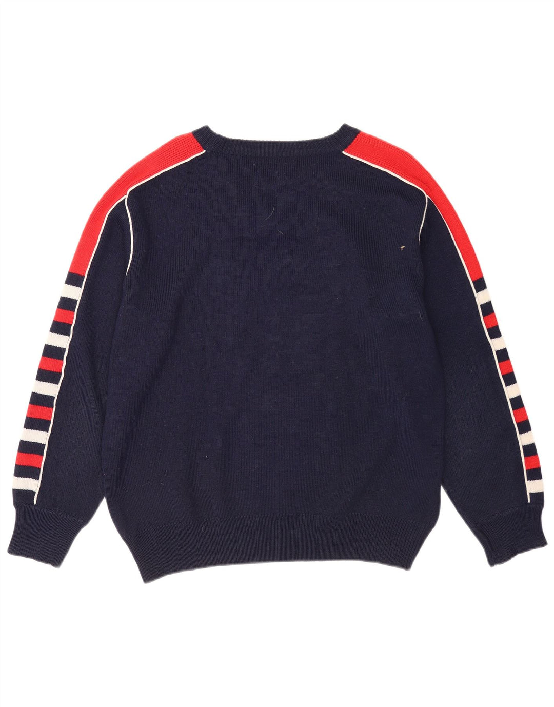 VINTAGE Γυναικείο πουλόβερ με λαιμόκαυστο UK 18 XL Navy Blue Colorblock
