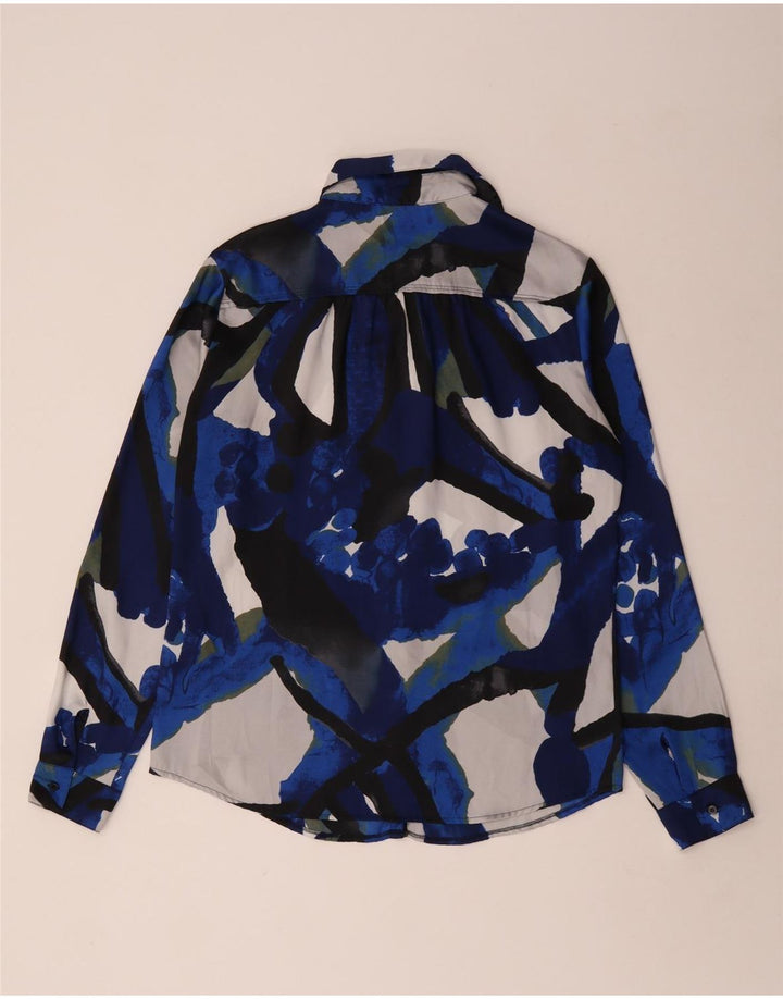 Γυναικεία μπλούζα μπλούζας Benetton Abstract Pattern UK 14 Medium Blue Polyester