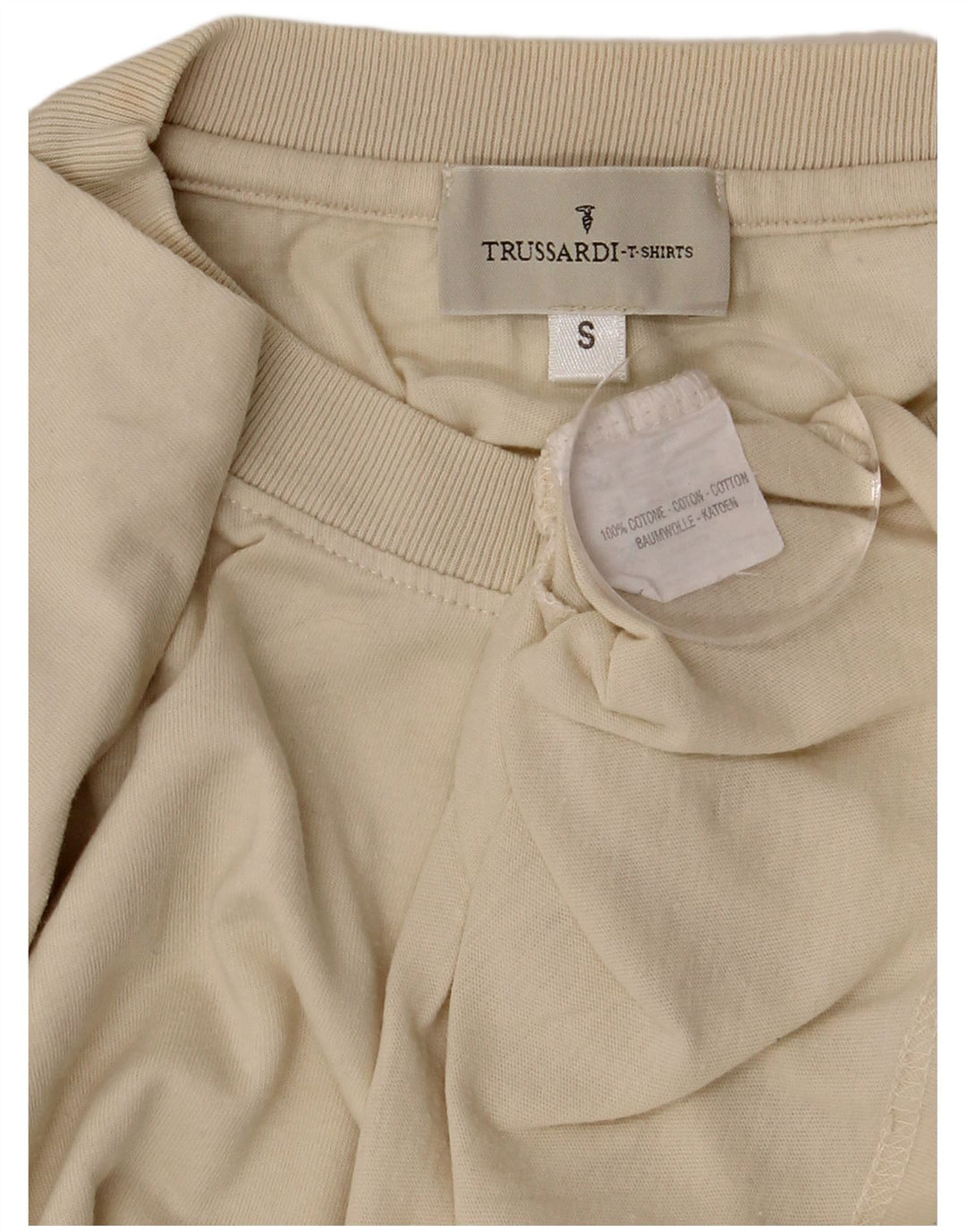 Trussardi Ανδρικό T-Shirt Top Μικρό Μπεζ βαμβακερό