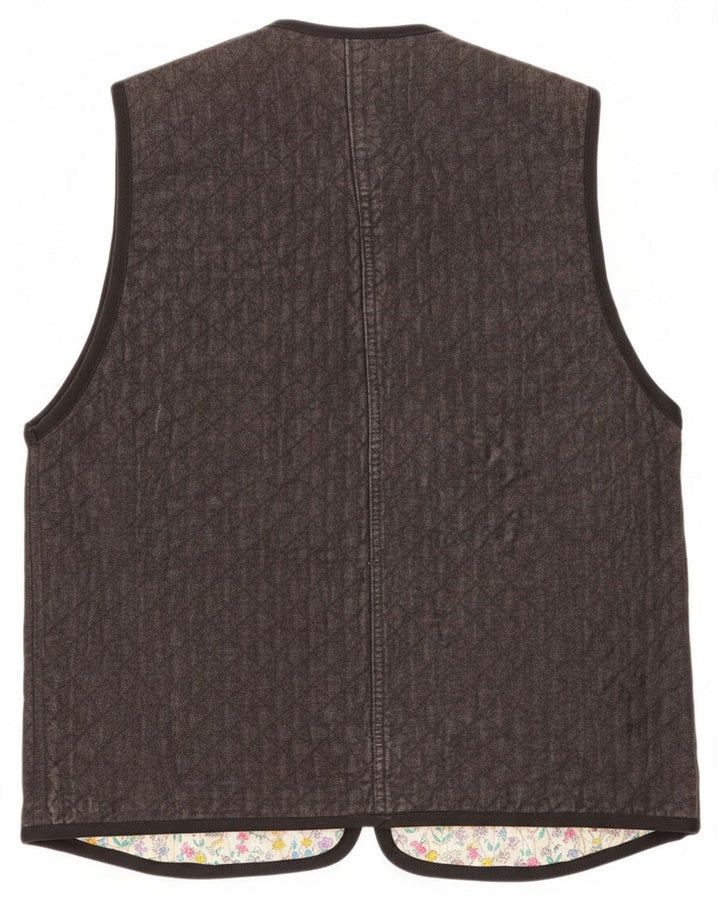 Vintage Γυναικείο Gilet UK 12 Medium Grey Paisley