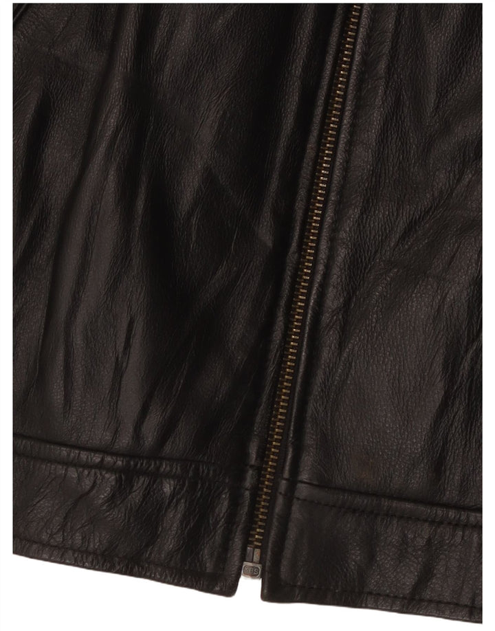 Trapper Ανδρικό Δερμάτινο Μπουφάν IT 50 Large Μαύρο Δερμάτινο
