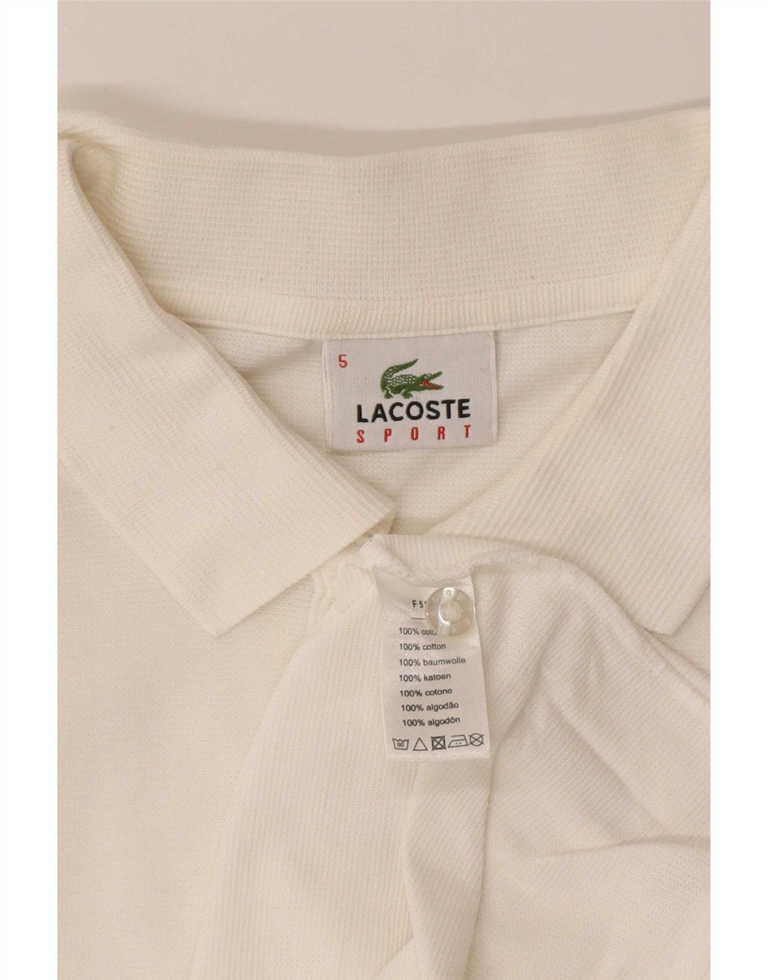 Ανδρικό πουκάμισο πόλο Lacoste Νούμερο 5 Μεγάλο λευκό βαμβακερό