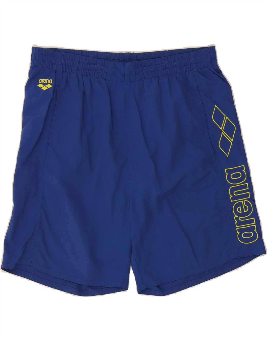 ARENA Mens Graphic Sport Shorts Large  Blue Vintage Arena and Second-Hand Arena from Messina Hembry 