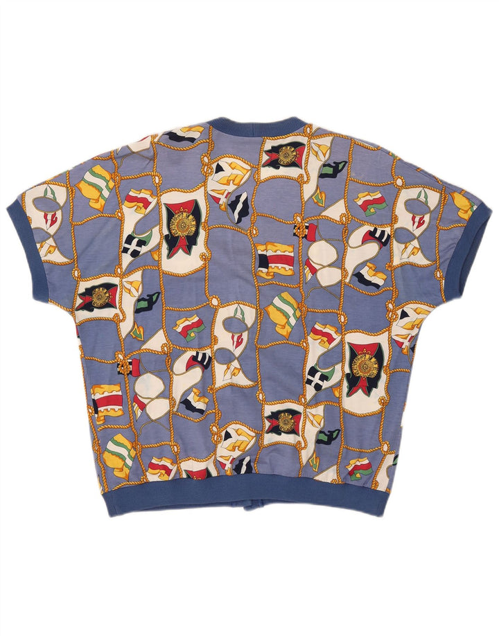 Ennedi Γυναικεία Abstract Pattern Ζακέτα με κοντό μανίκι IT 46 μεγάλο μπλε