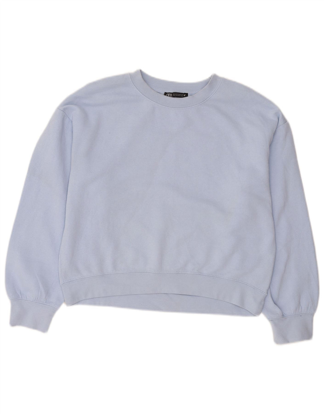 Zara Γυναικεία φούτερ Crop Jumper UK 14 Medium Blue Polyester