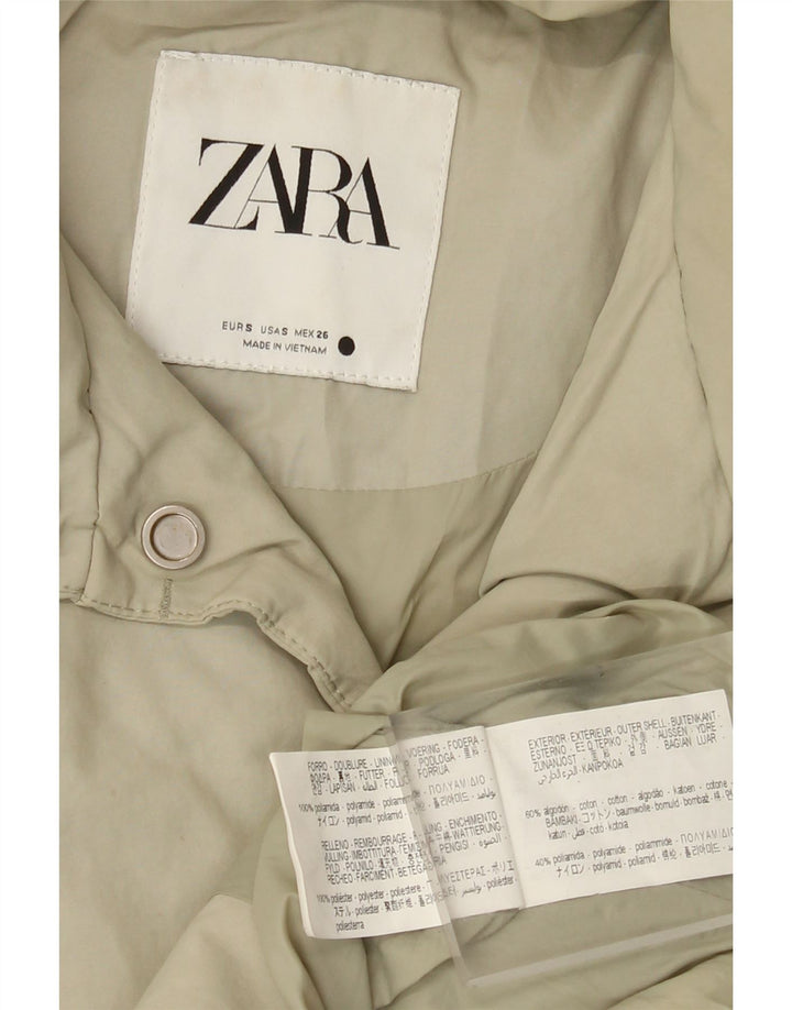 Zara Γυναικείο μπουφάν με επένδυση UK 10 μικρού γκρι βαμβακερό