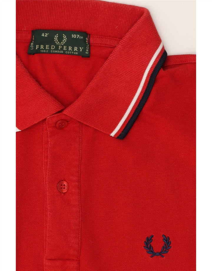Fred Perry Ανδρικό πουκάμισο πόλο με μεσαίο κόκκινο ριγέ βαμβακερό