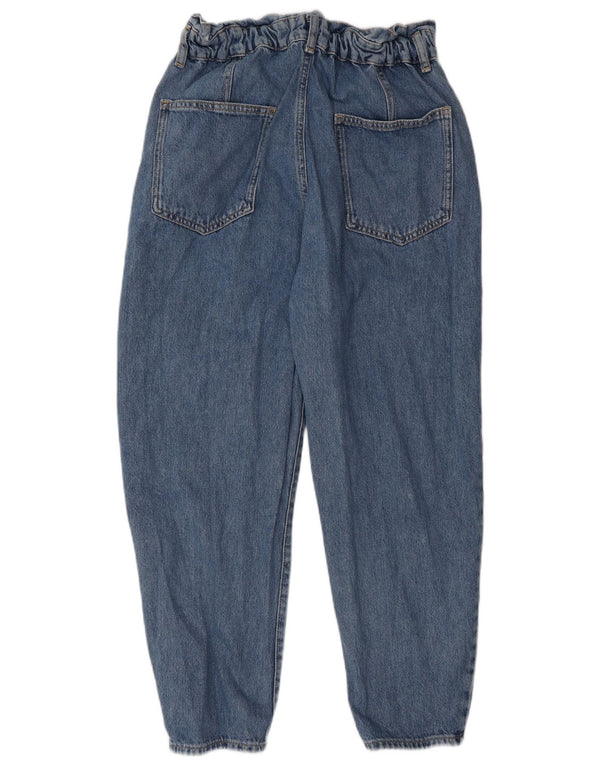 Zara Womens High Waist Cropped Jeans EU 38 Small W30 L24 Blue Cotton