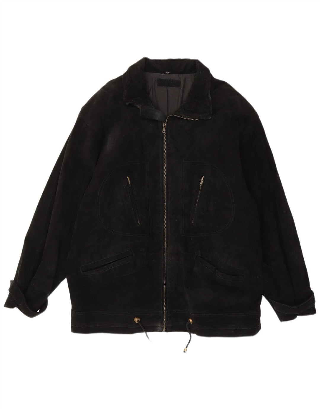 Vintage Ανδρικό Σουέντ Μπουφάν EU 52 XL Μαύρο Δερμάτινο