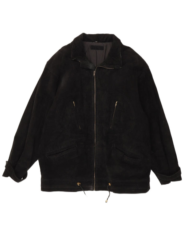Vintage Ανδρικό Σουέντ Μπουφάν EU 52 XL Μαύρο Δερμάτινο