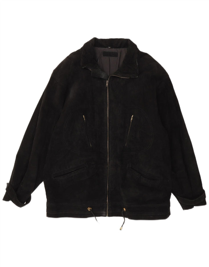 Vintage Ανδρικό Σουέντ Μπουφάν EU 52 XL Μαύρο Δερμάτινο