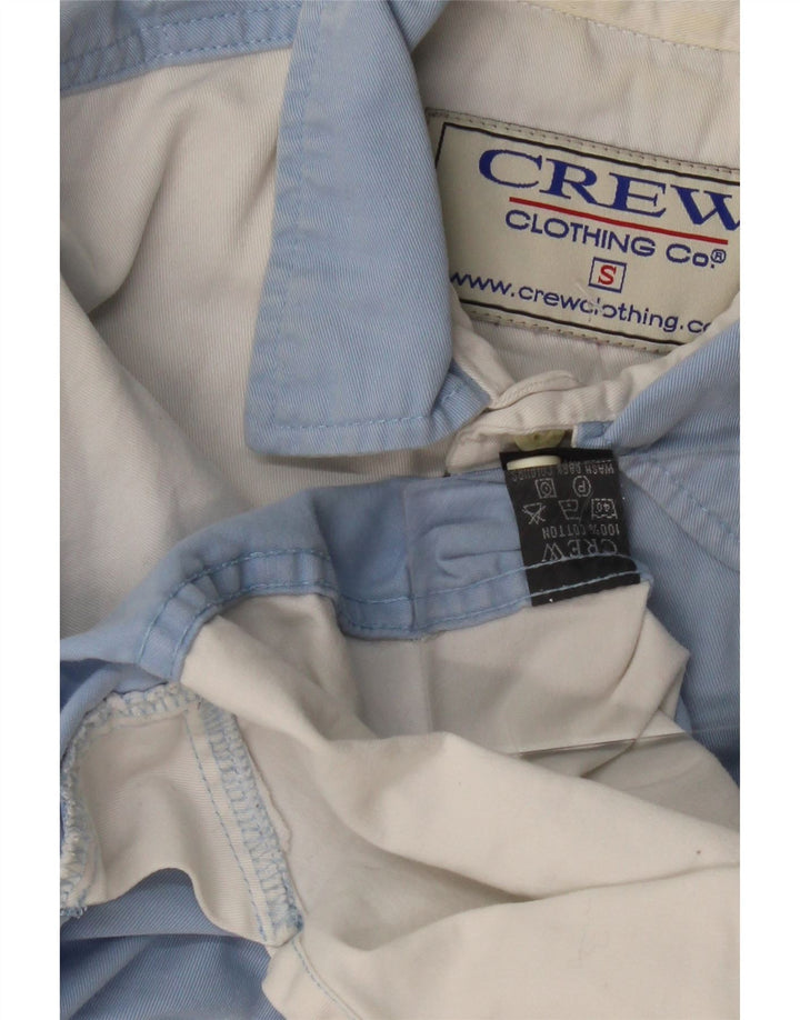 Crew Clothing Ανδρικό γραφικό πουλόβερ πουκάμισο Small Blue Colourblock Βαμβακερό