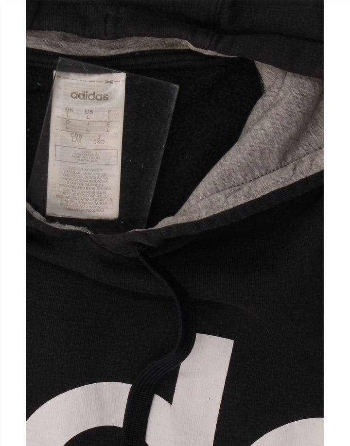 Ανδρικό γραφικό κουκούλα ADIDAS Μεγάλο γκρι βαμβακερό χρώμα