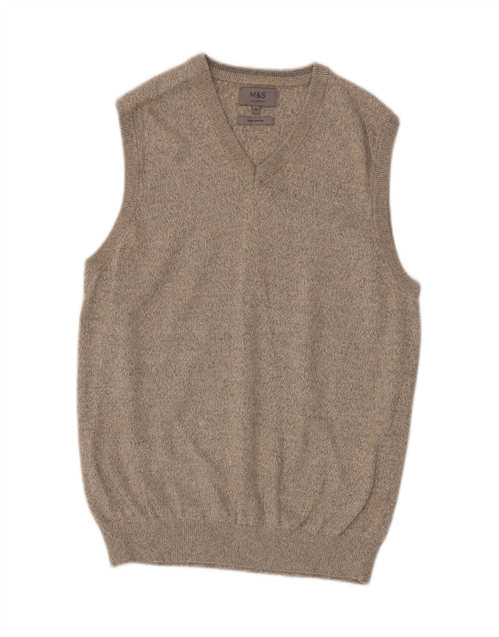 Marks & Spencer Ανδρικό γιλέκο Tank Top Βαμβακερό μεσαίο μπεζ