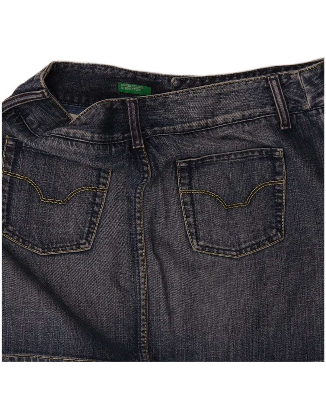 Γυναικεία Μίνι Τζιν Φούστα Benetton IT 44 Medium W32 Μπλε Βαμβακερή