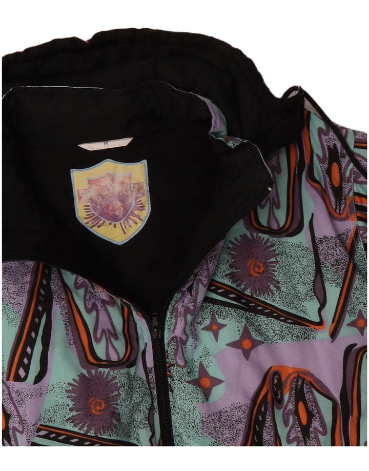 Ανδρικό τζάκετ VINTAGE Abstract Pattern Windbreaker UK 38 Medium Turquoise