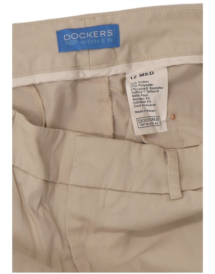 DOCKERS Γυναικείο ίσιο casual παντελόνι US 12 Μεγάλο W30 L30 Μπεζ βαμβακερό