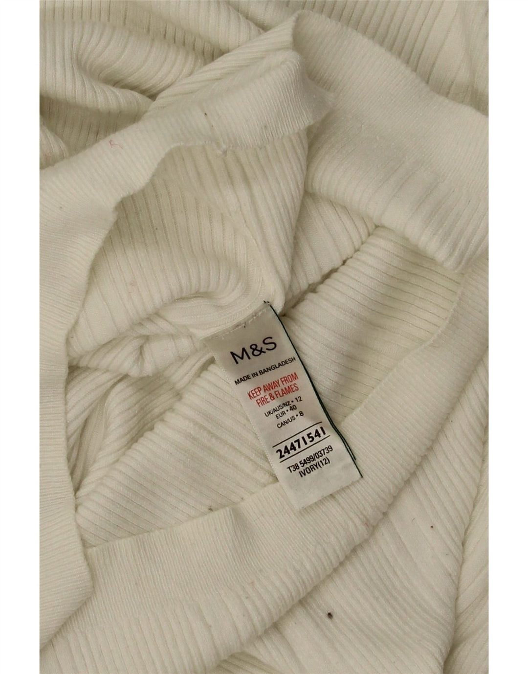 Marks & Spencer Γυναικείο πουλόβερ με ρολό λαιμόκοψη UK 12 Medium Off White