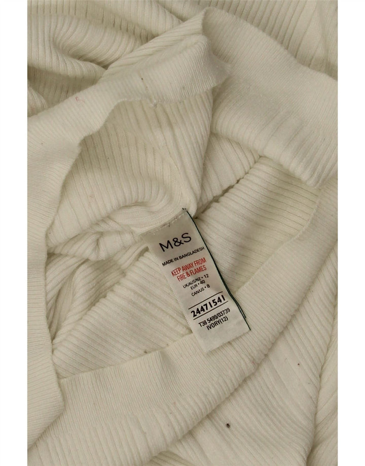 Marks & Spencer Γυναικείο πουλόβερ με ρολό λαιμόκοψη UK 12 Medium Off White