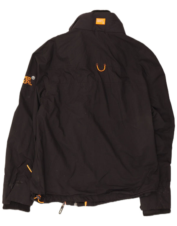 Superdry Womens Engineered Rain Jacket UK 20 2XL Black Nylon