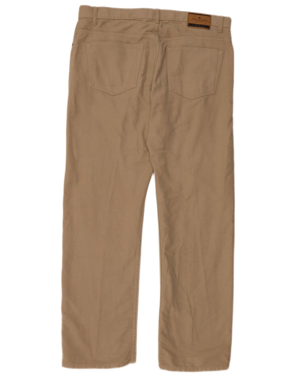 Marks & Spencer Mens Blue Harbour Straight Casual Παντελόνι W36 L31 Beige