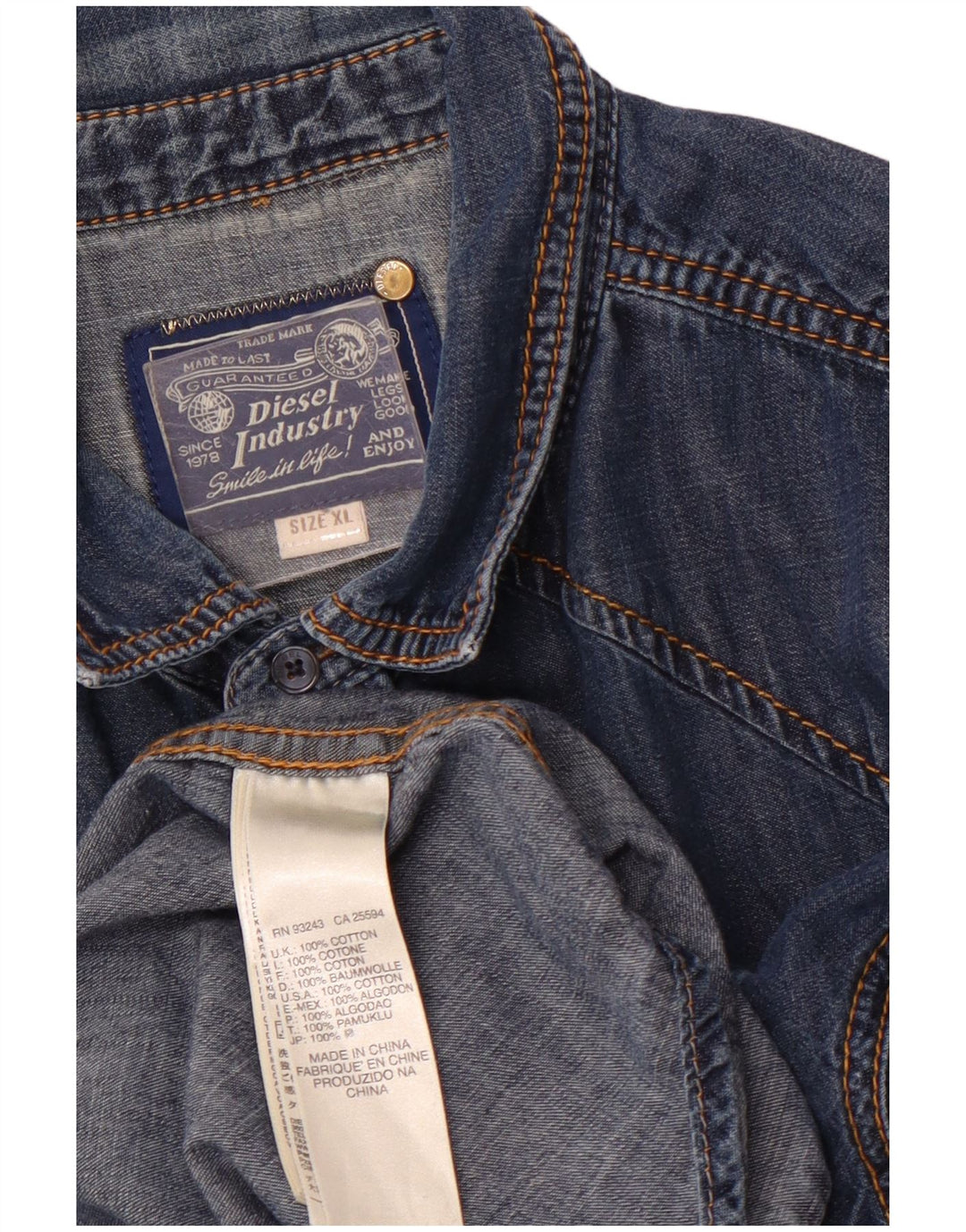 Ανδρικό τζιν πουκάμισο DIESEL XL Μπλε βαμβακερό