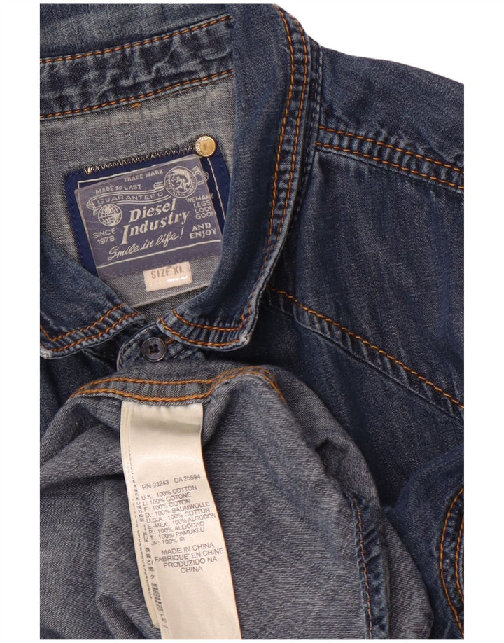 Ανδρικό τζιν πουκάμισο DIESEL XL Μπλε βαμβακερό