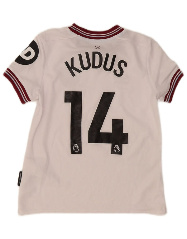 Umbro Boys West Ham United Graphic T-Shirt Top 7-8 Years White Polyester