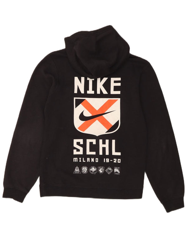 Nike Mens Graphic Hoodie Jumper Small Black Cotton
