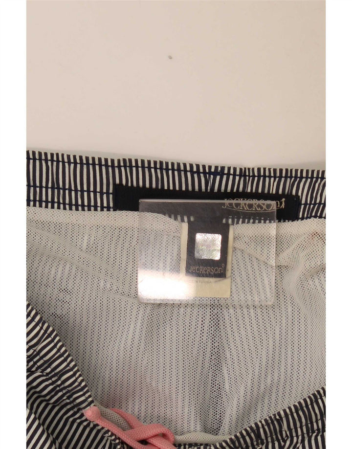 Jeckerson ανδρικό σορτς κολύμβησης μεγάλο μπλε Navy Pinstripe Polyester