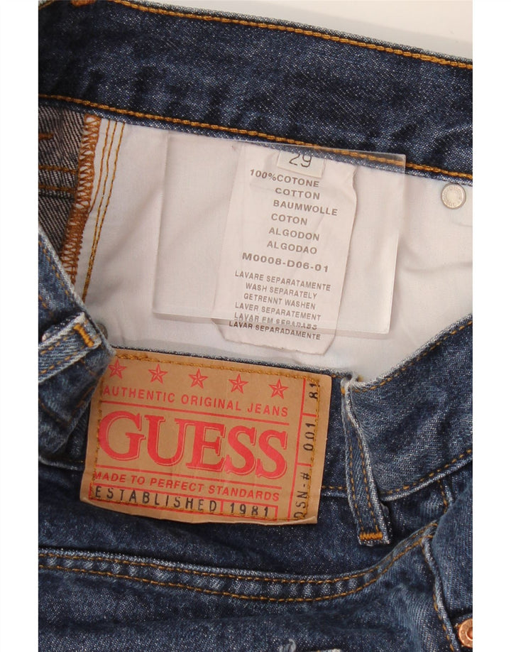 Ανδρικό τζιν ίσιο GUESS W29 L30 Navy Blue Cotton