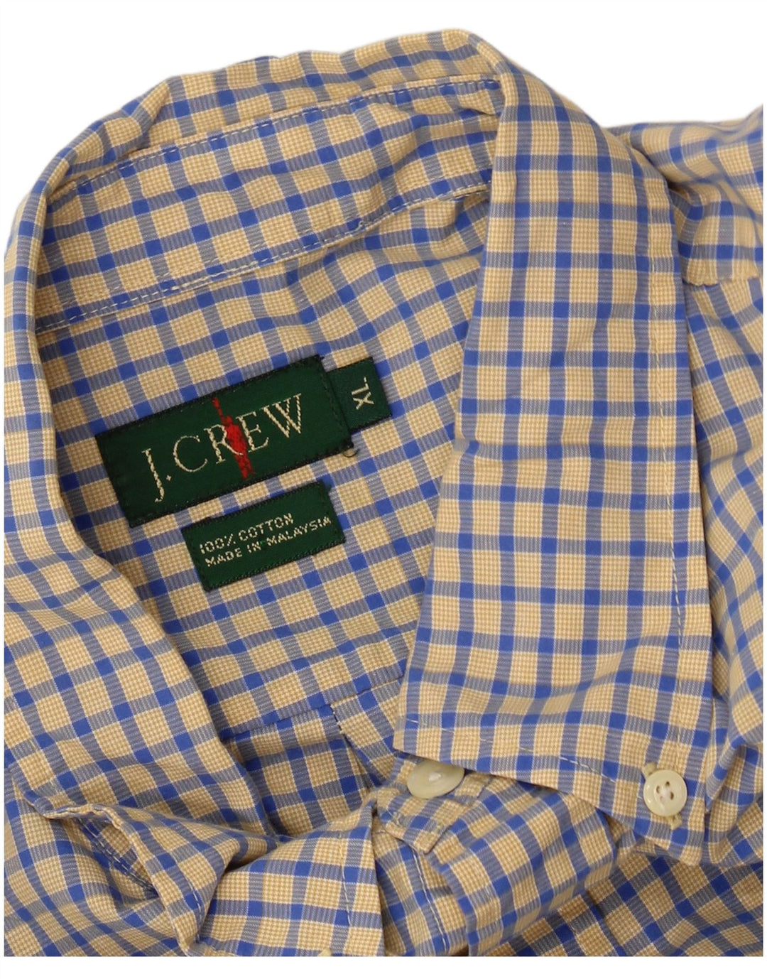 Ανδρικό πουκάμισο J. CREW XL Yellow Check Cotton