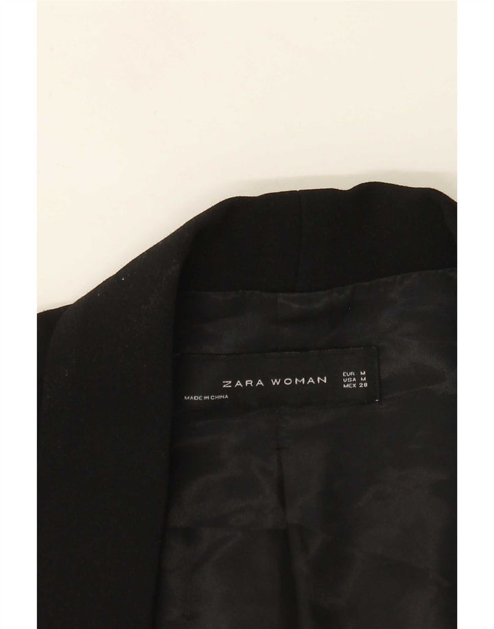 Zara Γυναικείο Μπουφάν 3/4 Μανίκι Ανοιχτό Μπλέιζερ UK 14 Μεσαίο Μαύρο